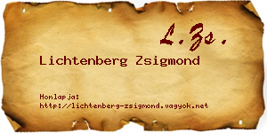 Lichtenberg Zsigmond névjegykártya