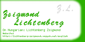 zsigmond lichtenberg business card